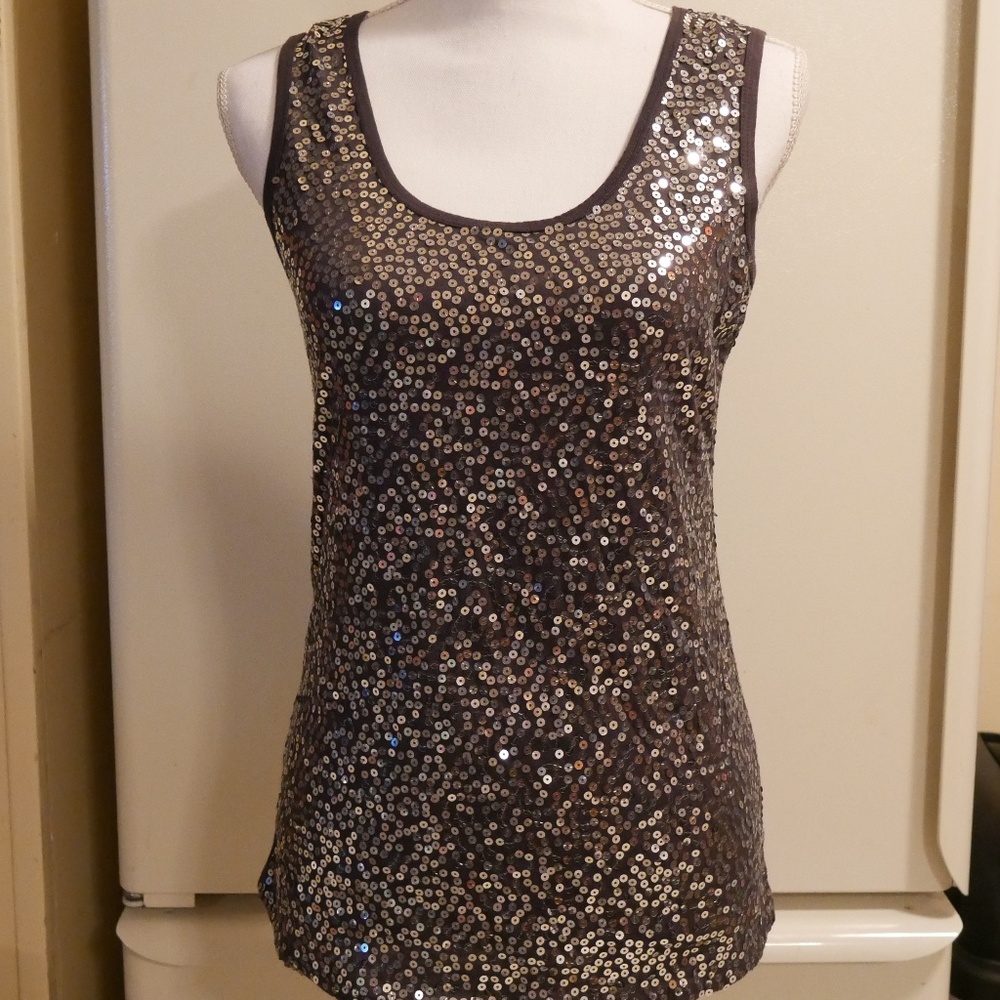 RUE 21 Charcoal Grey Sequin Tank Top